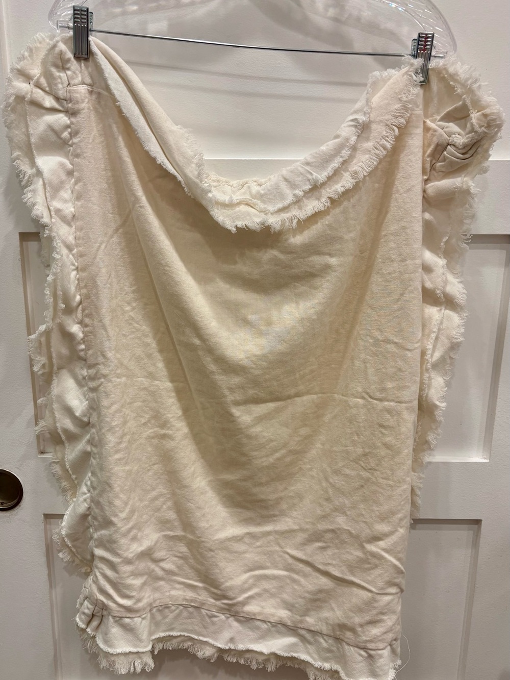 Shabby Chic Off White Linen Blend 30x26 Pillow Case
